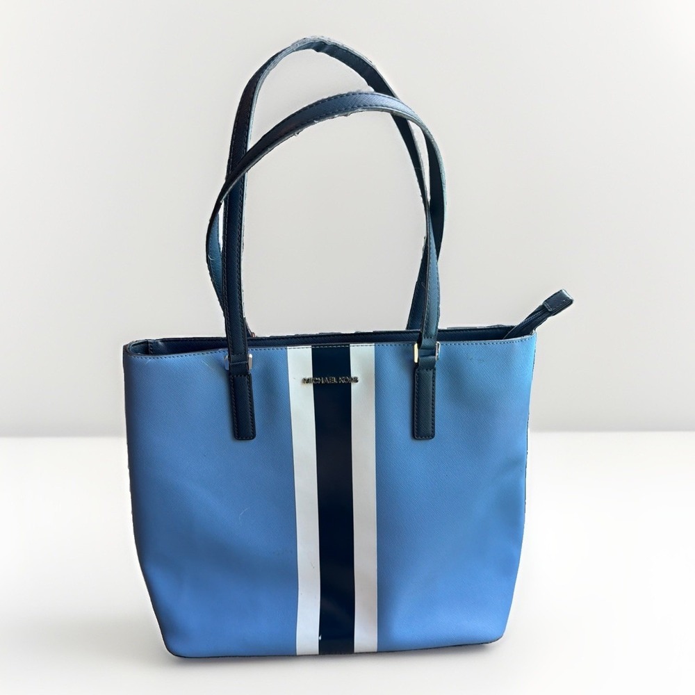 Michael Kors Blue Tote Bag Aa0925wzsa Minor Damage See Photos
